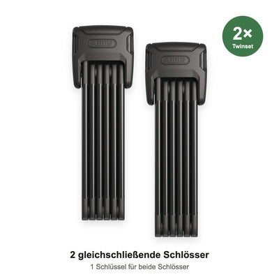 ABUS Bordo 6000K/90 Twinset, 2 gleichschließende Faltschlösser